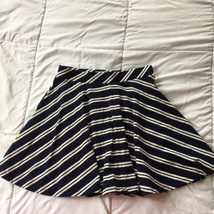 Navy & White Side Striped Skirt