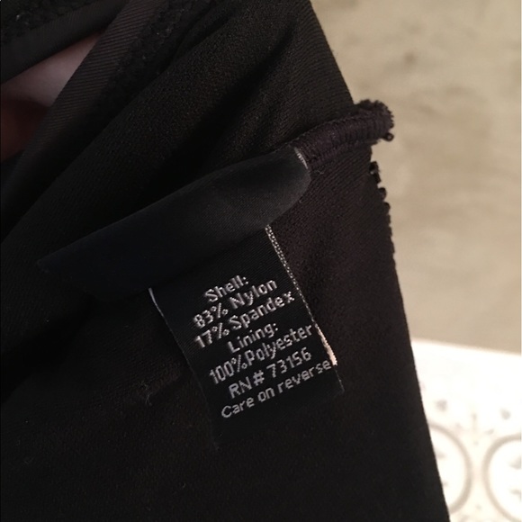 Black Bathing Suit top with front Ruffle Detail - Picture 4 of 5