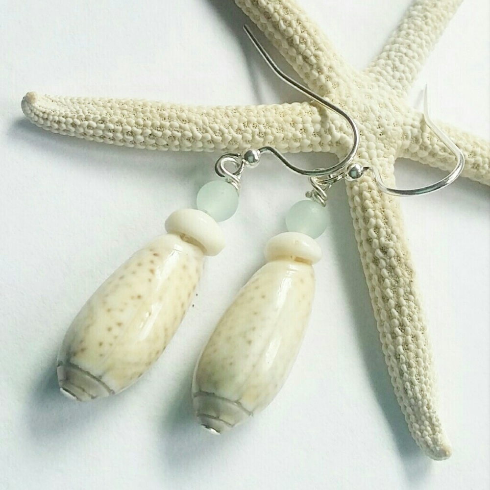 SP Olive seashell earrings