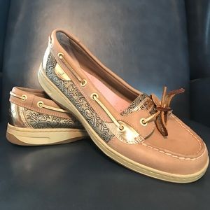 Sperry Topsider Women's Tan/Gold Boat Shoe