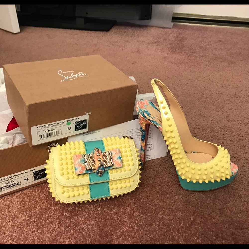Christian Louboutin Lady Peep Sling and bag
