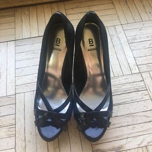 BAKER Black Strappy Heels