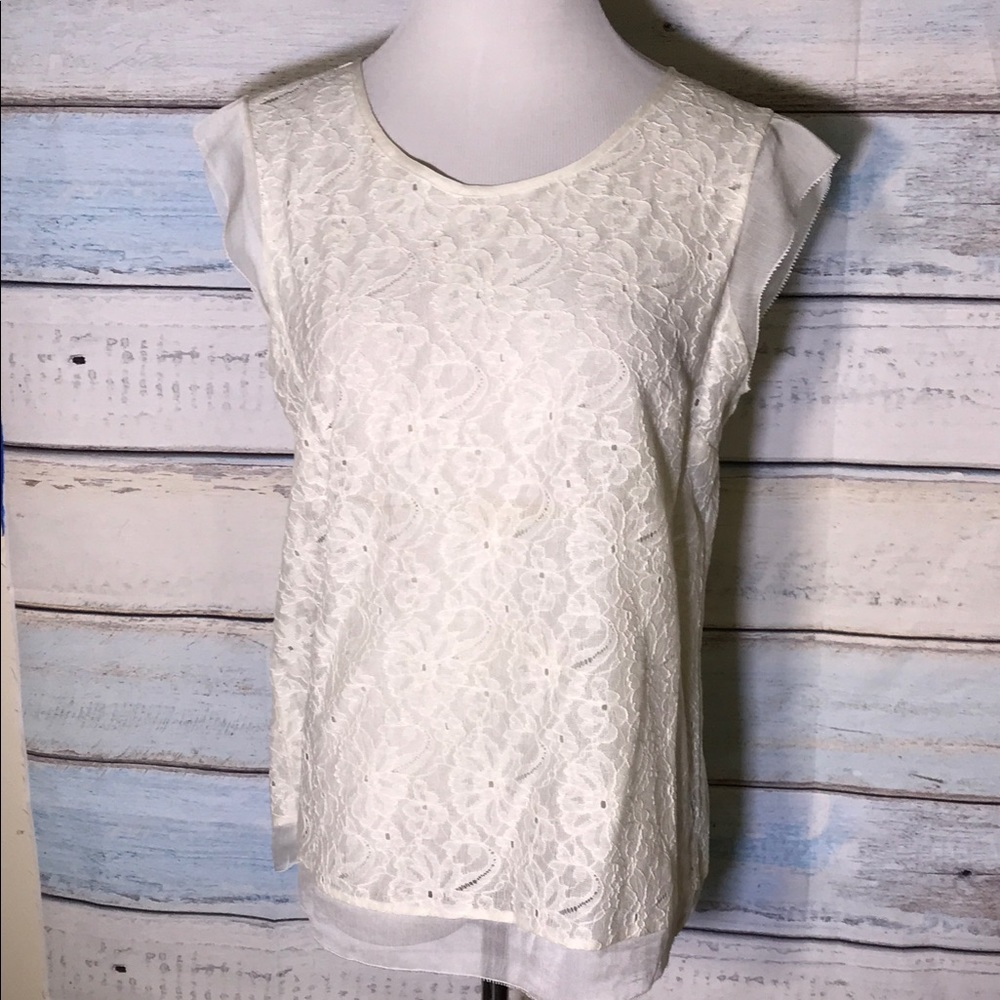 ⭐️ The Limited Sheer lace blouse ivory Size Medium