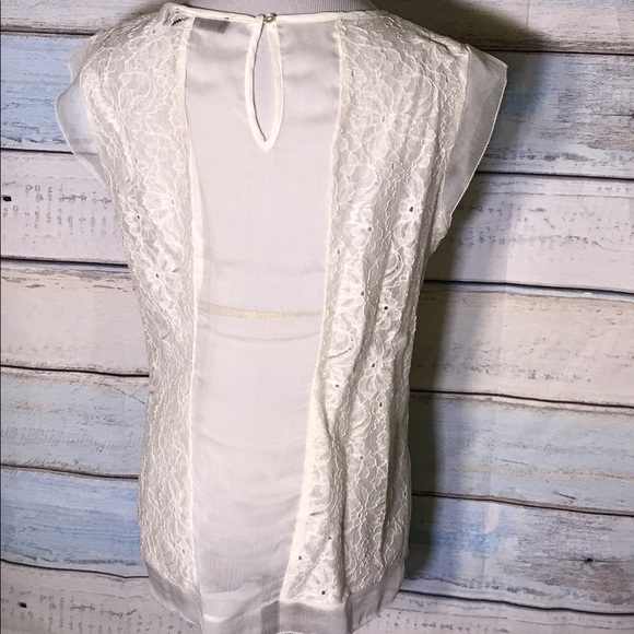 ⭐️ The Limited Sheer lace blouse ivory Size Medium - Picture 3 of 4