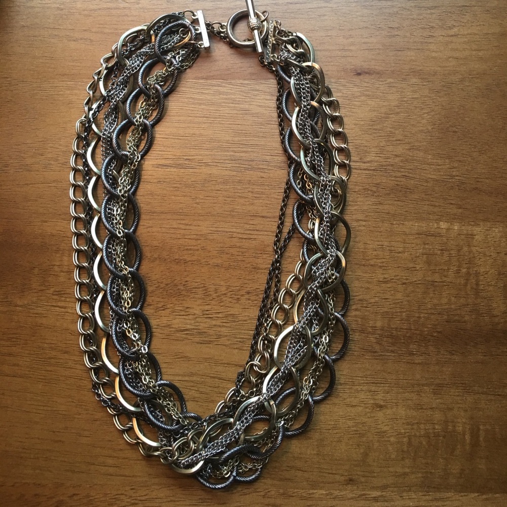 Mixed metal chain necklace