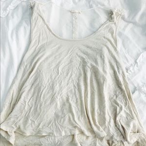 Cotton tank top with lace back detailing