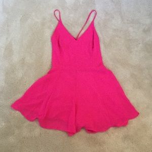 Lush hot pink romper! Worn once! Size medium