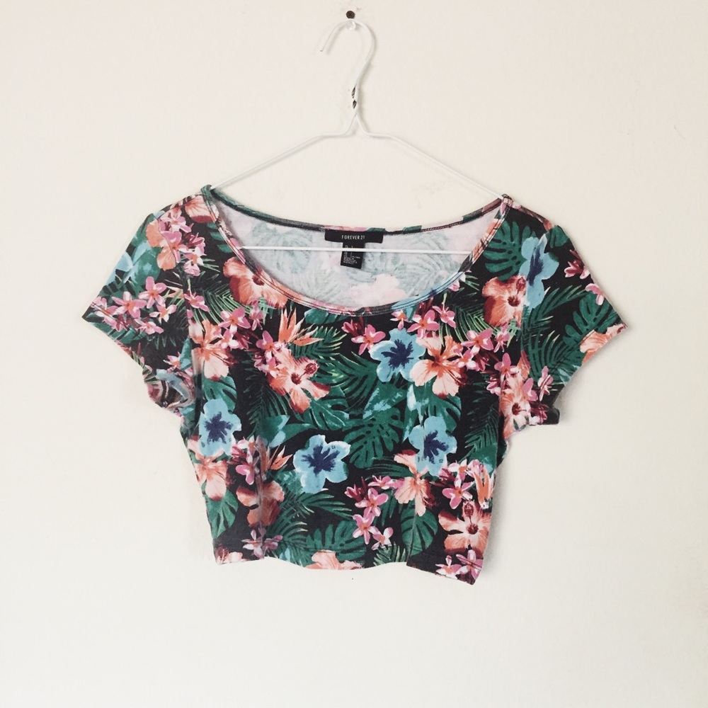 f21 tropical crop top
