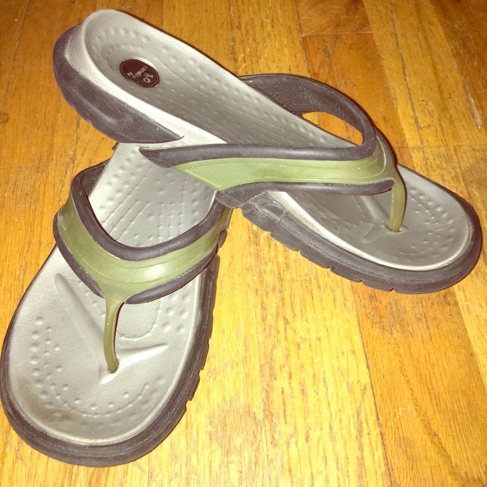 Crocs athletic flip flops.