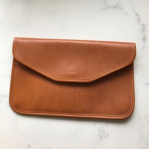 Vintage Brown Michael Green leather clutch
