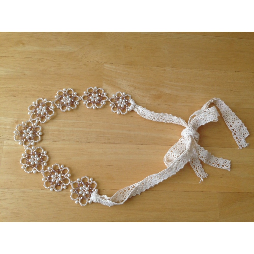 Floral beaded headband