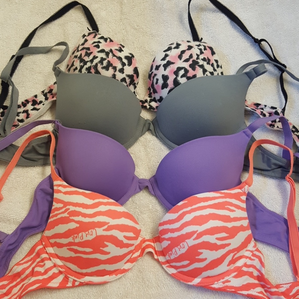 Bundle of 4 used bras. VS. PINK.