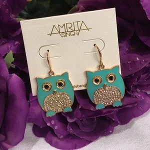 Amrita Turquoise Owl Earrings