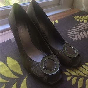 Peep toe wedge heels