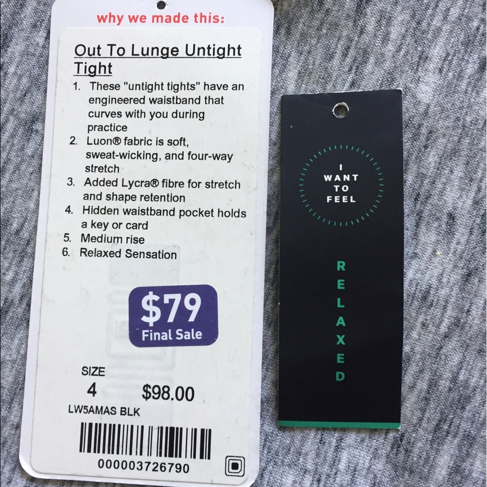 Wunder Under Lulelemon relaxed legging