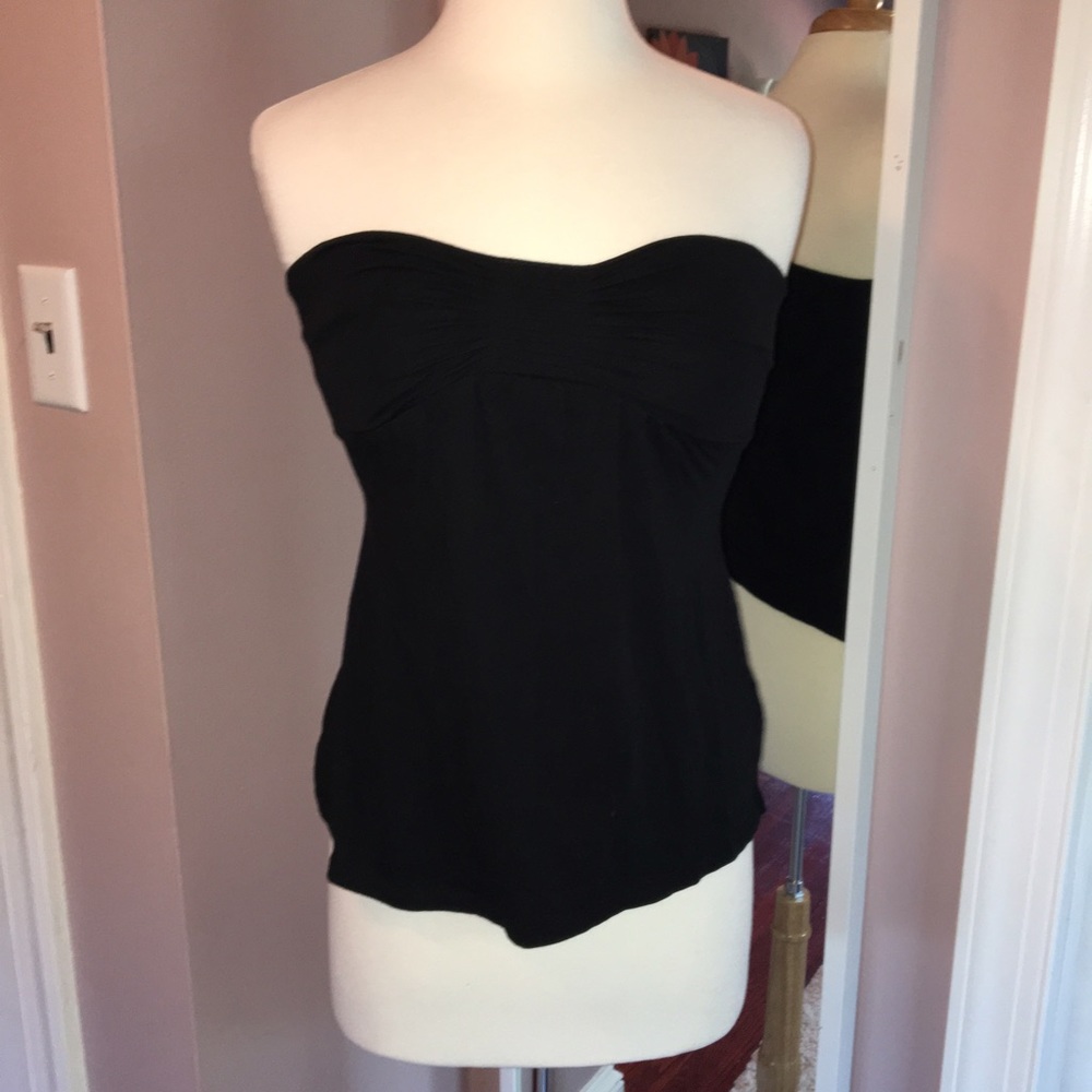 Black strapless top