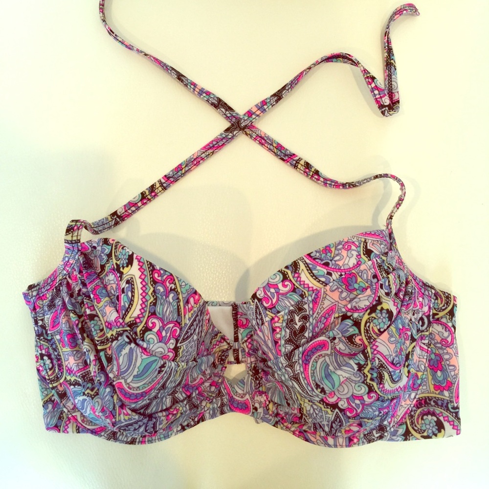 Printed bikini top