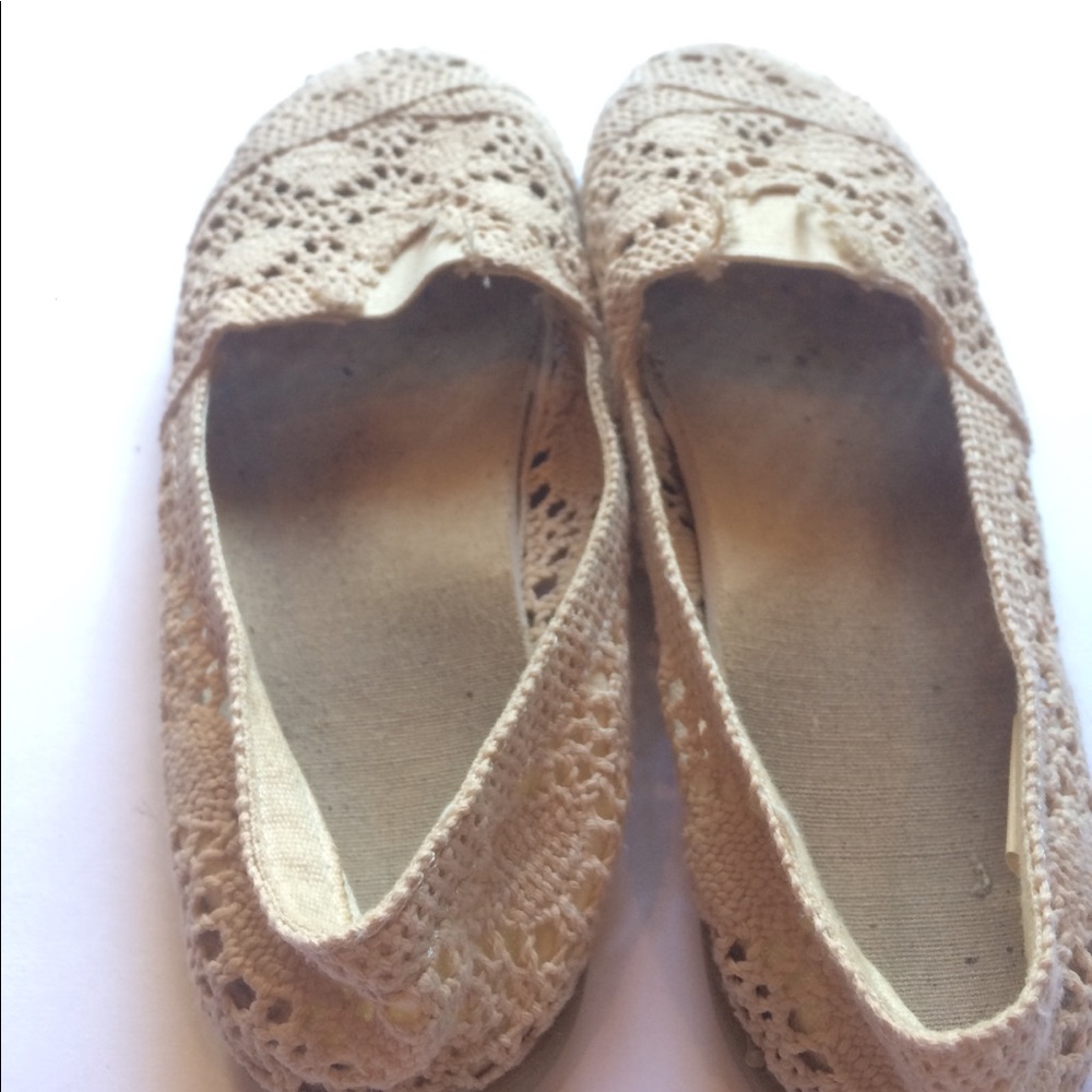 ⬇️10 Crochet Casual Slip On Faux Toms Shoes Size 5