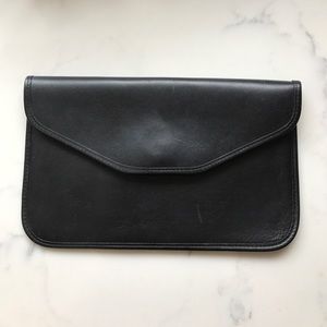Vintage Black Michael Green leather clutch