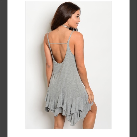 Lightweight gray tiered mini dress. ON SALE! - Picture 2 of 2