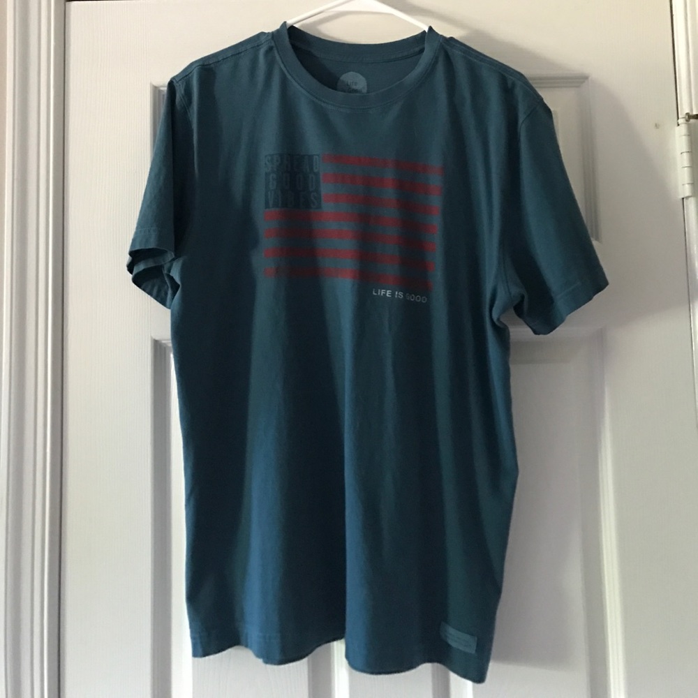 Life Is Good American Flag Tee