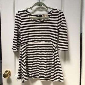 black and white striped top
