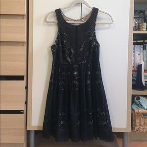 Black lace overlay dress