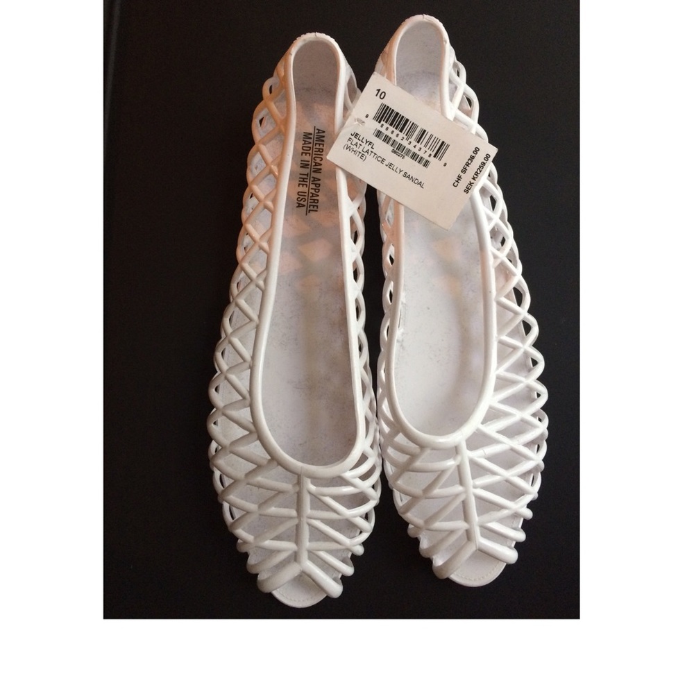 American Apparel Jelly Peep Toe Ballet Flat Sandal