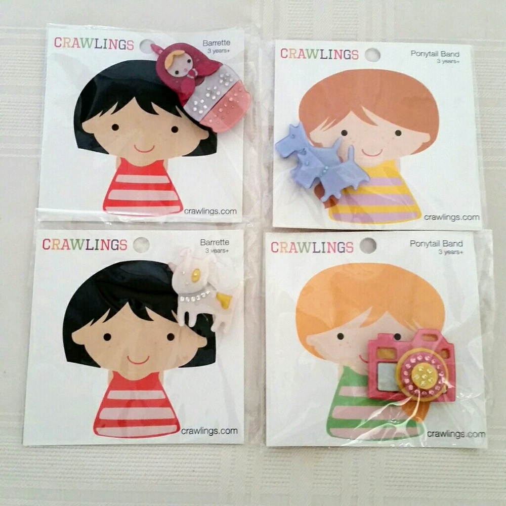 Crawlings Kids Barrettes Ponytail Bands Cute lot