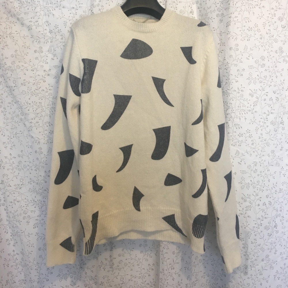 Two Thirds antique white shapes sweater NWT