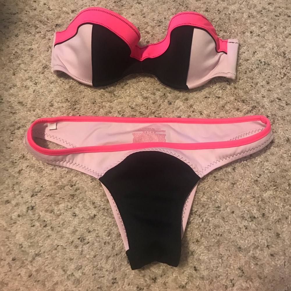 Victoria's Secret black and pink swimsuit
