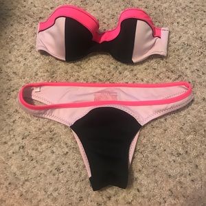 Victoria's Secret black and pink swimsuit