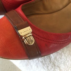 Coach Orange & Red Leather Flats 7
