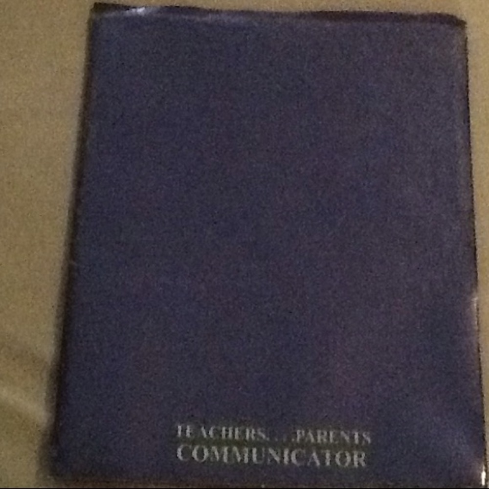 A purple school folder