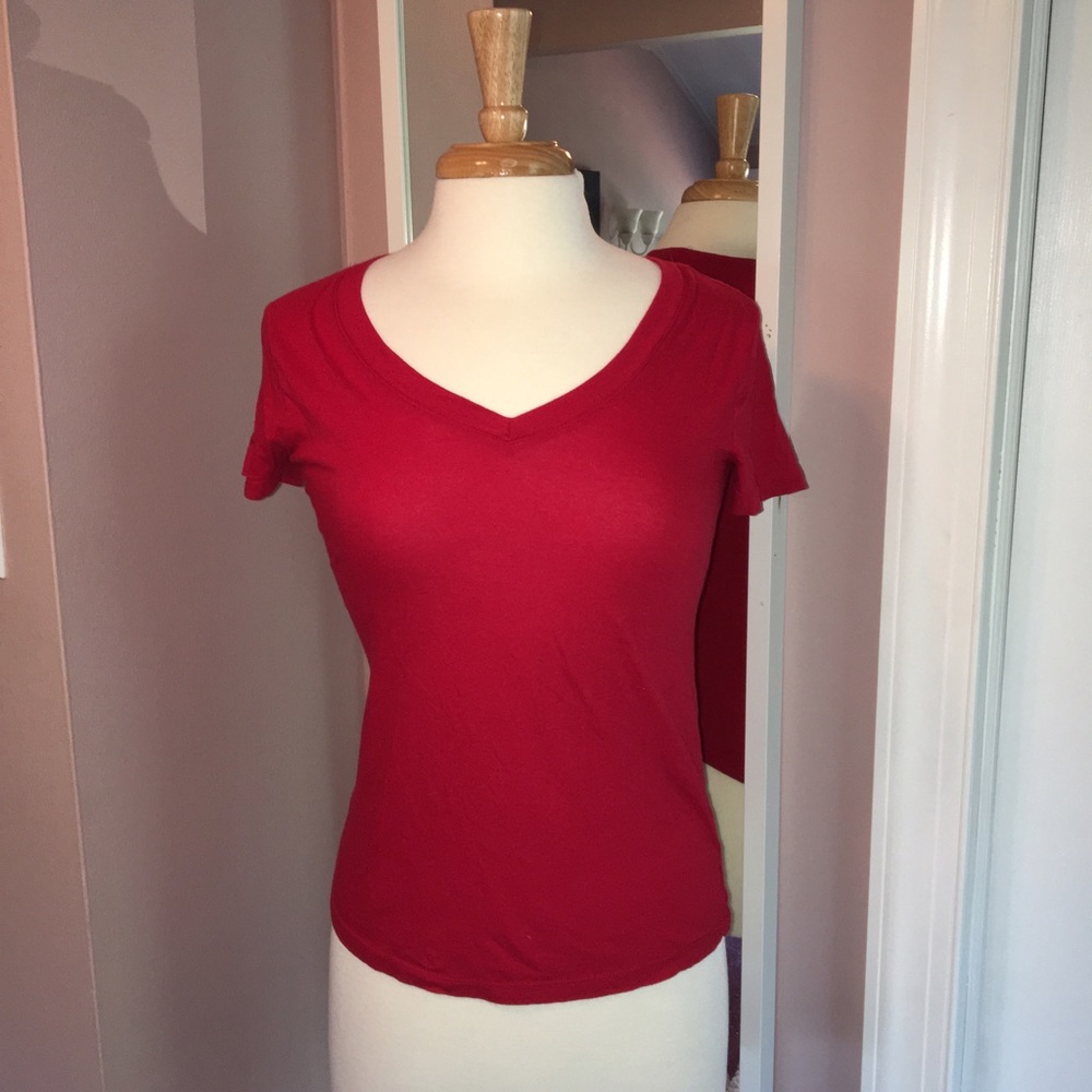Red v-neck