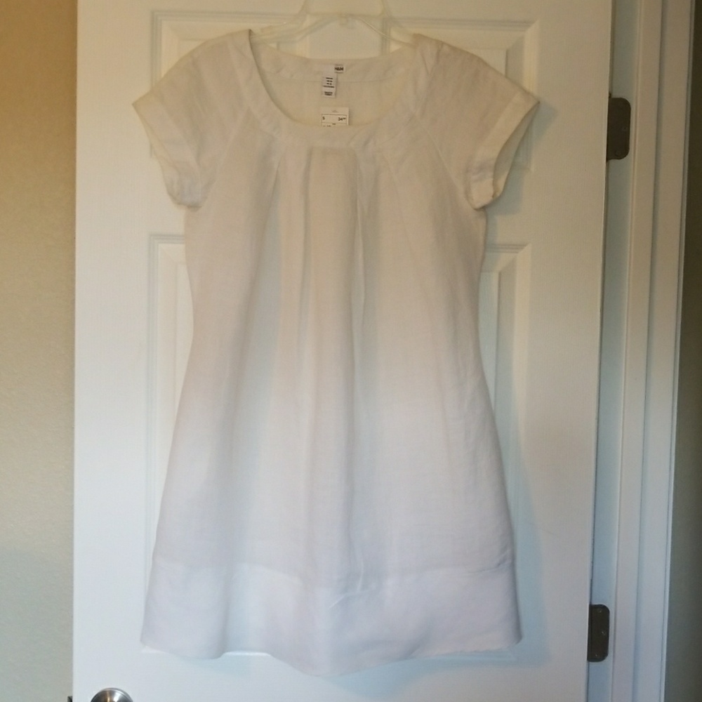 White linen dress