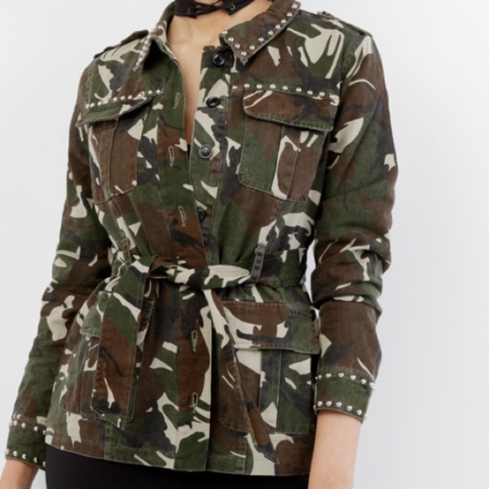 LAST 1 • Camo Army Studded Utility Jacket - Picture 6 of 7