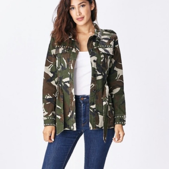 LAST 1 • Camo Army Studded Utility Jacket - Picture 4 of 7