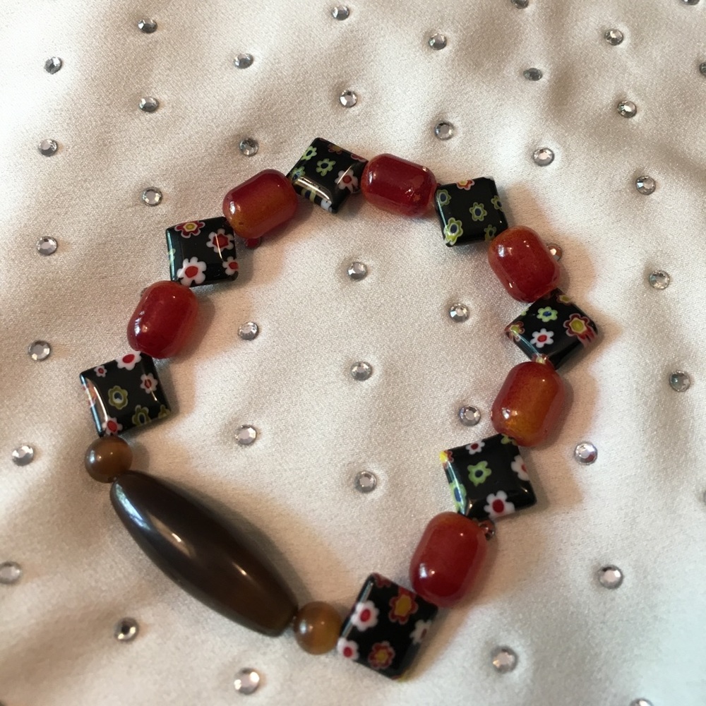 Murano Jewelry Bracelet w/ Tiger Eye Bead