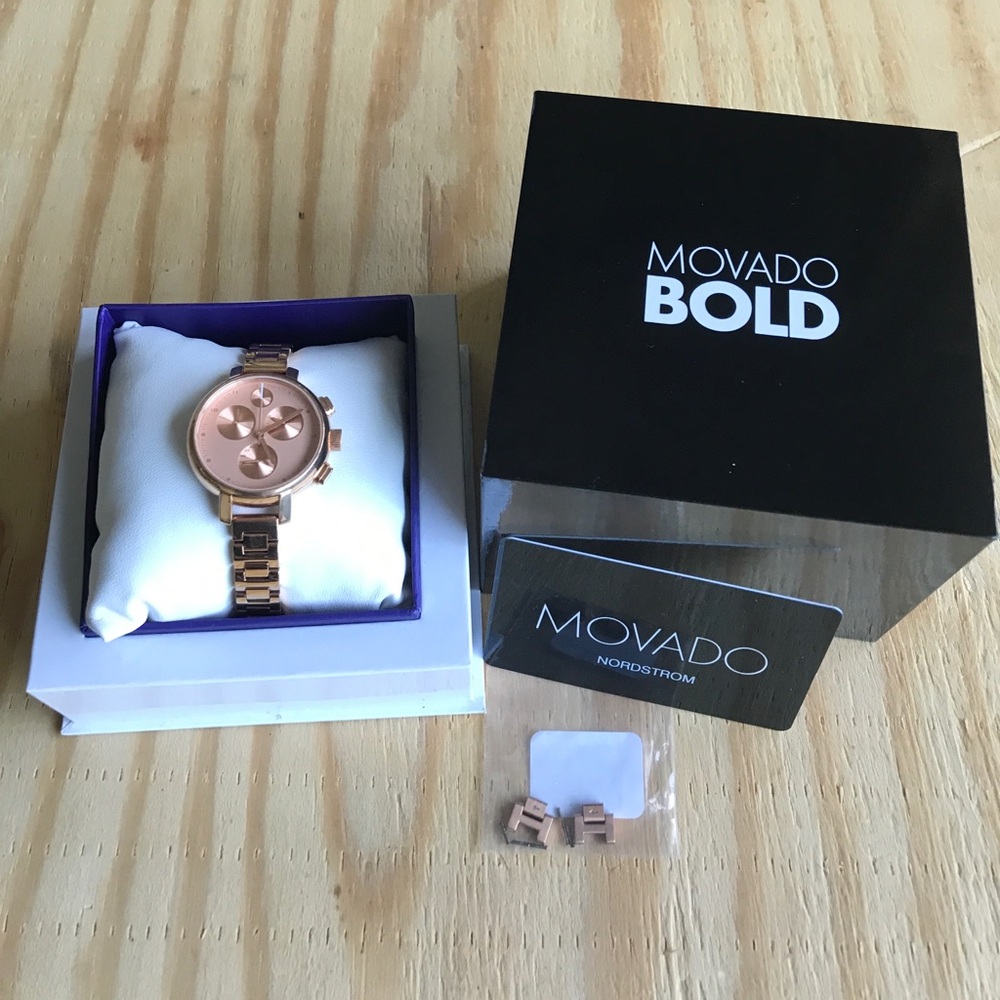 MOVADO BOLD Rose Gold Chronograph Watch