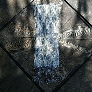 Shimmery peacock print wrap