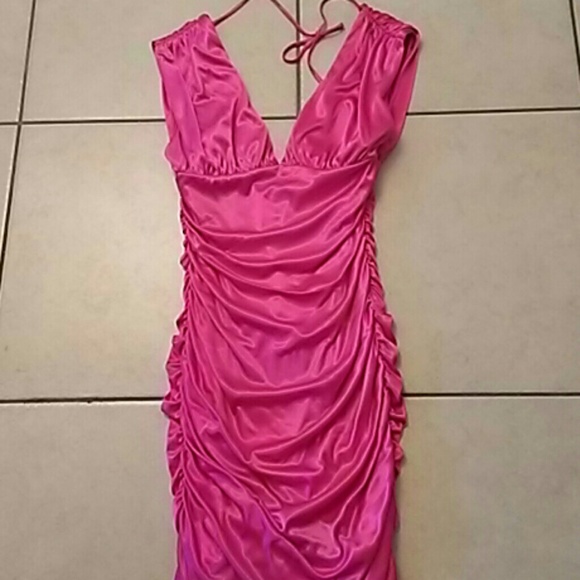 HOT PINK COCKTAIL DRESS GORGEOUS - Picture 2 of 4