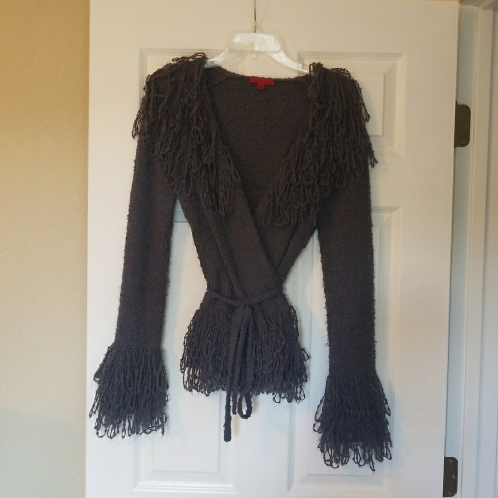Gorgeous, unique fringed cardigan