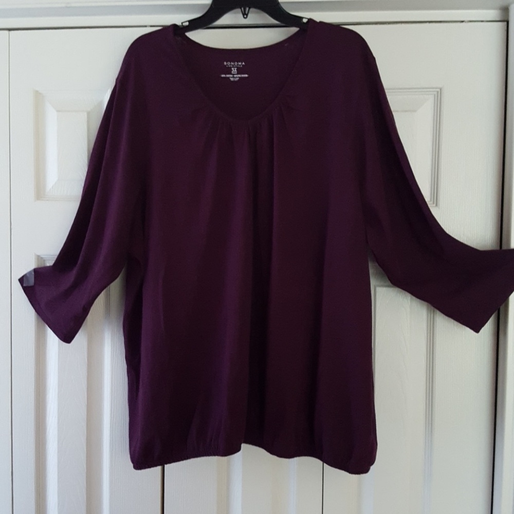 Sonoma Tunic Length 3/4 Sleeve Top 3X