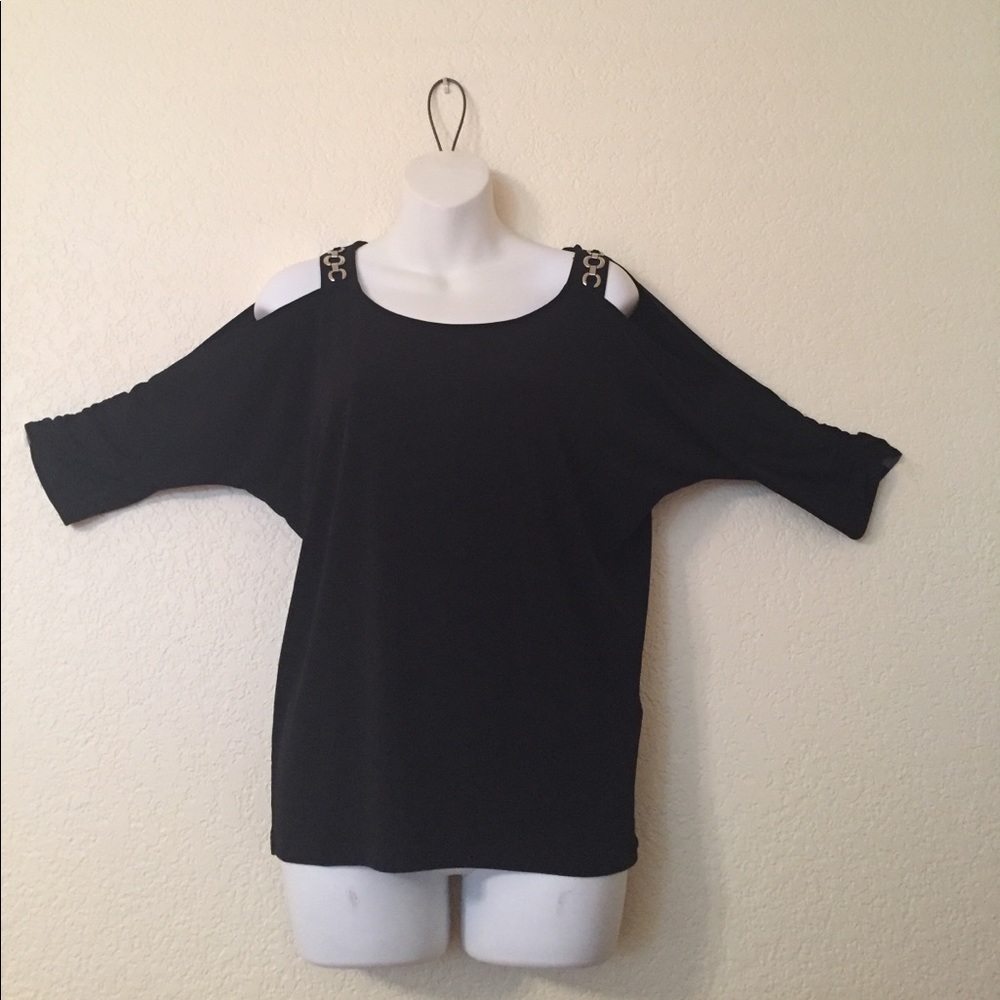 Chico's black cold- shoulder top