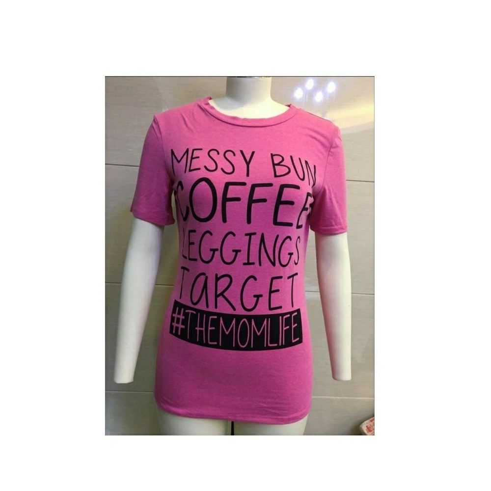 Messy bun coffee leggings Target M, L graphic tees
