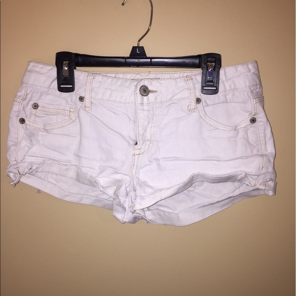 White jean shorts