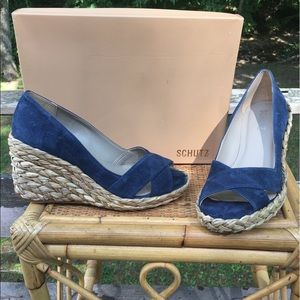 Schultz Navy/Woven Wicker Espadrille 7