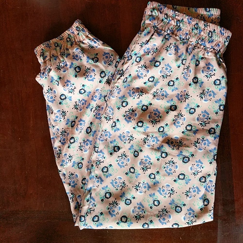 Flower pattern polyester pants