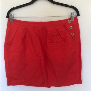A Banana Republic red orange miniskirt